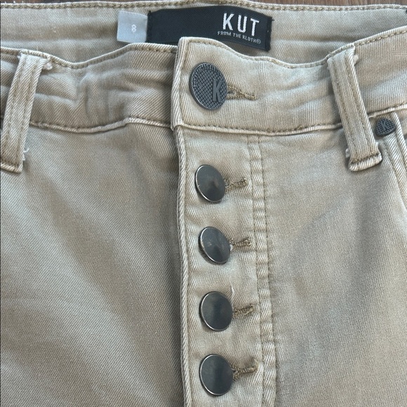 Kut from the Kloth Beige Frayed Hem Jeans - Picture 3 of 12